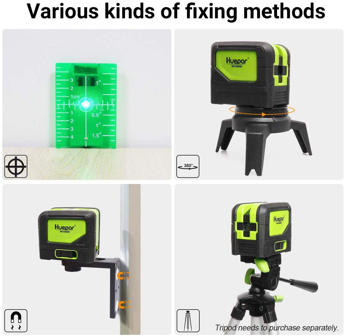 Huepar 9300G Láser de 3 puntos - Industrial Laser Measurement reseña y precio